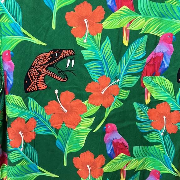 New Florida A&M University (FAMU) Rattlers Floral Print Hawaiian Shirt. - Picture 5 of 5